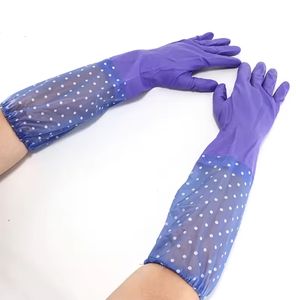 Guanti estesi per lavare i piatti in gomma monostrato da donna lavanderia estiva per pulizia della cucina guanti per lavare la casa - Product Image 5