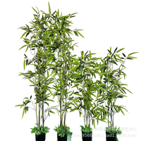 Arbre en bambou vert artificiel en gros – Différentes tailles, direct usine, 3M, pour décoration de clôture extérieure, feuilles de bambou, plante artificielle