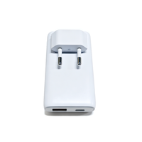 Chargeur rapide GaN ultra-fin 65W, charge rapide PD, prise EU pliable, ports USB-A et Type-C, charge pour ordinateur portable/tablette/téléphone portable