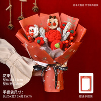 Décoration tissée artificielle faux bouquet de fleurs simulation de fil tissé à la main fil d'ours de Noël bouquet de fleurs tricotées