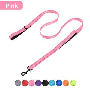 สายจูงสุนัขไนลอนสีม่วงแบบสะท้อนแสงสำหรับฝึกสุนัขเดินและวิ่ง - Product Image 1