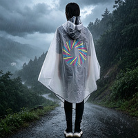 Imperméable Premium en EVA pour Adulte, Réutilisable, à Capuche, Étanche, Portable, Léger, Réfléchissant, Tendance, pour Cyclisme, Activités de Plein Air, Randonnée, Voyage