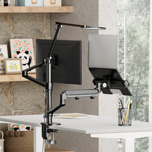 Vesa núi khí mùa xuân màn hình cánh tay và máy tính xách tay Khay Đứng với đèn LED 90 độ nghiêng góc văn phòng sử dụng sản phẩm trong kho - Product Image 4