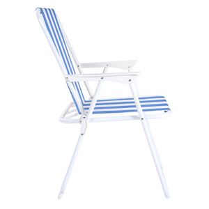 Factory OEM <b>Cheap</b> Blue Stripe Portable Ultralight Free Assembly Convenient Folding Metal Fabric Spring <b>Camping</b> Beach <b>Chair</b> - Product Image 3