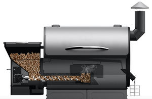 Nouveau barbecue au bois en acier inoxydable au design créatif avec certification CE et chariot pour utilisation dans le jardin et la cour - Product Image 6