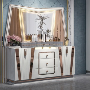 Ensemble de chambre à coucher moderne de luxe personnalisé en bois, lit King/<span class=keywords><strong>Queen</strong></span> avec rangement, meubles de style ferme pour appartement et villa - Product Image 6