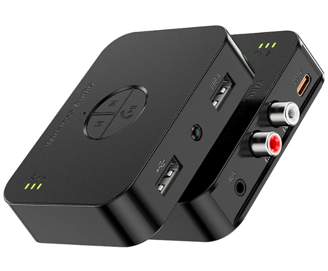 BT 6.0 Audio Receiver RCA 3.5mm AUX USB Stereo Music Wireless Adapter Mic U Disk for Car Kit Speaker Amplifier Made Plastic