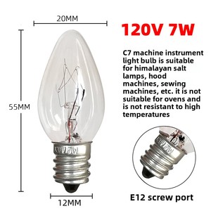 C7 Machine Instrument Petite <span class=keywords><strong>Ampoule</strong></span> À Incandescence 220V 10W 110V 7W <span class=keywords><strong>E14</strong></span> E12 pour <span class=keywords><strong>Hotte</strong></span> De Gamme Machine À Coudre Sel Cristal Lampe Laiton - Product Image 4