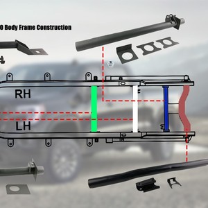 Viga de Soporte Trasera de Chasis de Coche Modificada de Alta Resistencia para GMC 96-16 Chevy Silverado FTS003-BK - Product Image 2