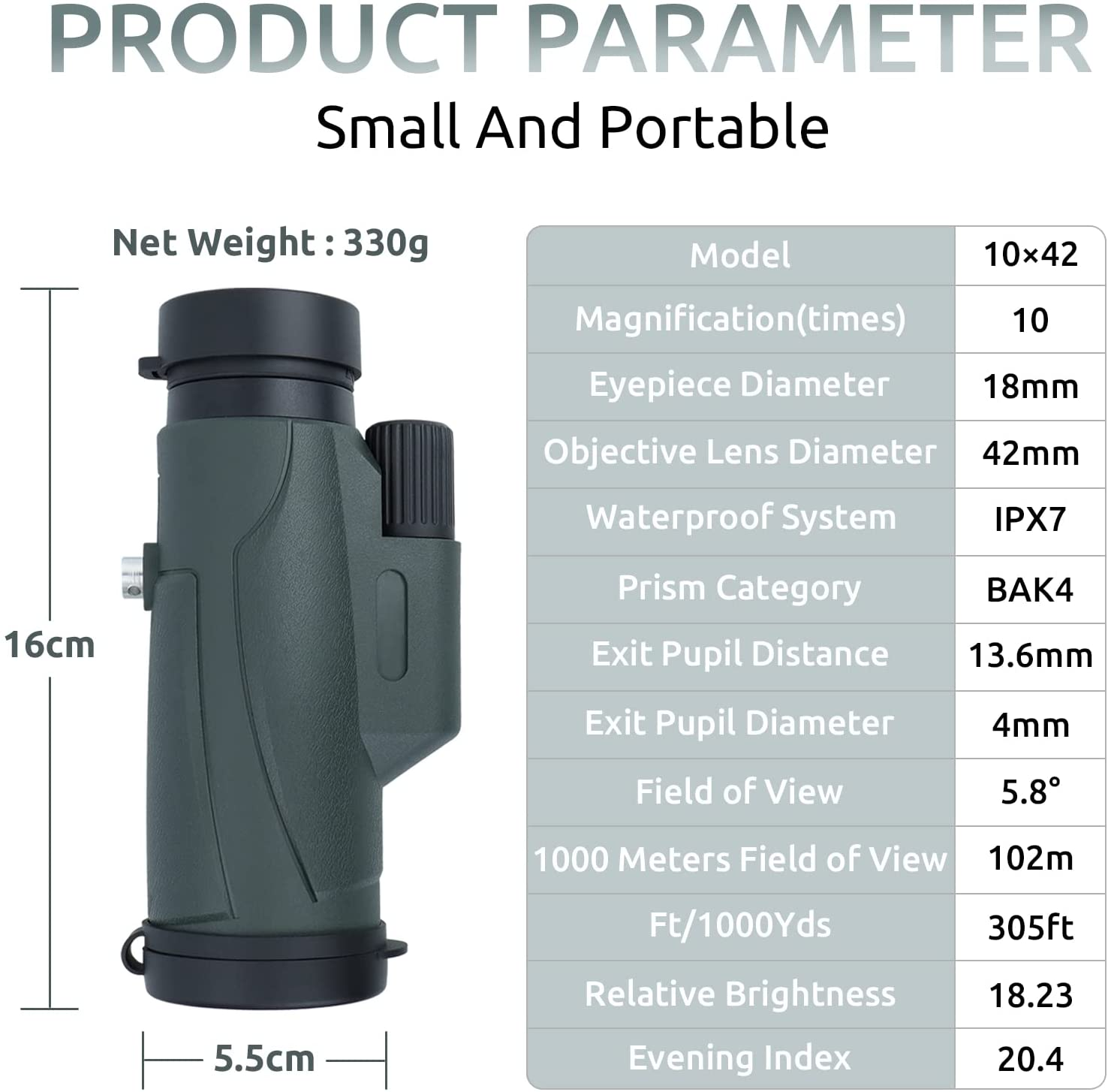 12X50 Waterproof HD Monocular Nitrogen Filled zoom portable monocular telescope BAK4 Lens Mobile Phone Telescope  factory