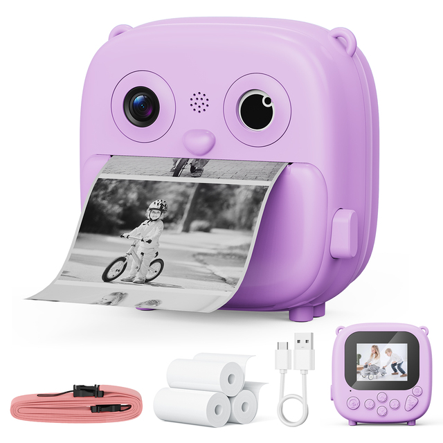 Cute 2 Inch Kids Instant Print Camera Mini Kids Print Camera for Gift HD Single Digital Cameras