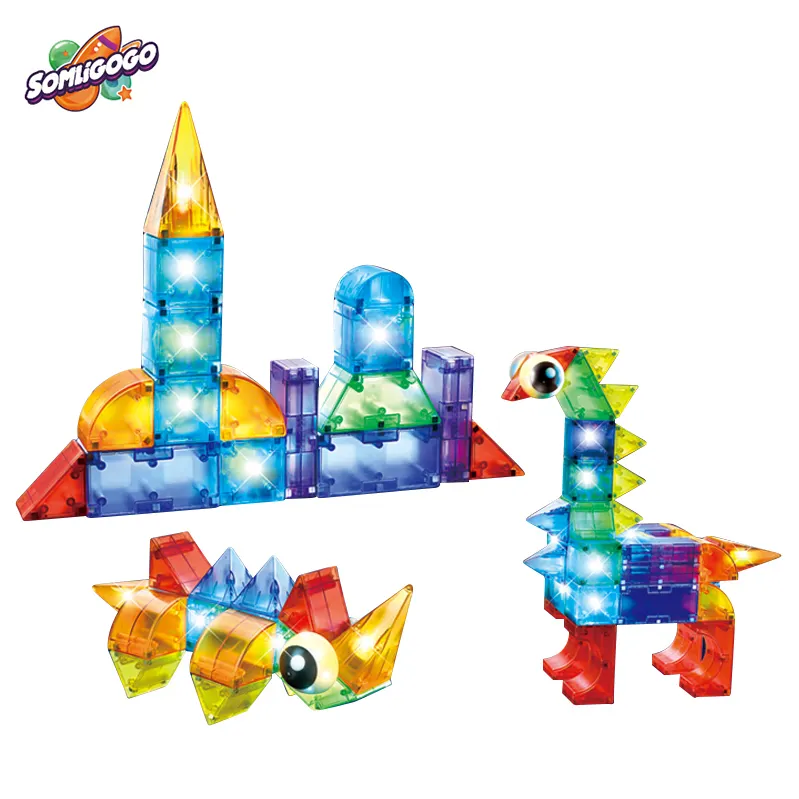 Sl Kleurrijke Diy 3d Magnetische Tegels Geometrische Bouwstenen Set Stam Stapelen Sorteren Kubus Educatief Speelgoed Voor Kinderen Kinderen