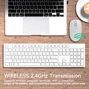 SC623可定制白色无线键盘和鼠标套装静音，符合人体工程学 - Product Image 3