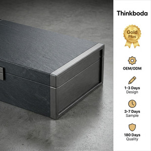 Boîte Cadeau Luxe en Charbon <span class=keywords><strong>de</strong></span> Bois <span class=keywords><strong>à</strong></span> Texture Ardoise, Style Industriel Moderne, pour Cadeaux <span class=keywords><strong>de</strong></span> Dédication pour PDG et Cadres Dirigeants - Product Image 4