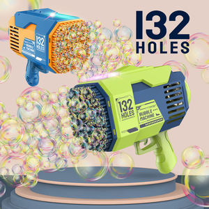 Pistolet à bulles 132 trous, rechargeable par USB, avec lumières LED colorées, pour enfants, idéal pour les fêtes en plein air, cadeau - Product Image 2