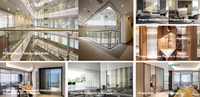 Porte pliante en verre trempé sans cadre moderne avec cadre en aluminium fini, design panoramique pour balcon et usage intérieur