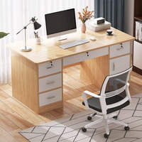 Bureau à domicile ordinateur bureau bureau bureau et chaise ensemble de personnel moderne simple table de bureau unique avec tiroirs