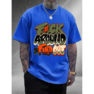 T-shirt Casual <span class=keywords><strong>da</strong></span> Uomo, Stampa Graffiti Arancione e Verde, Unisex, Traspirante, Stile Harajuku, Cotone 300g Dobby, per Tutte le Stagioni - Product Image 4