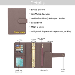 Yihe meilleure vente <span class=keywords><strong>43</strong></span> couleur A6 galet cuir budget reliure à anneaux avec fermeture éclair mouche feuille disponible comme couverture de Journal Portable - Product Image 5