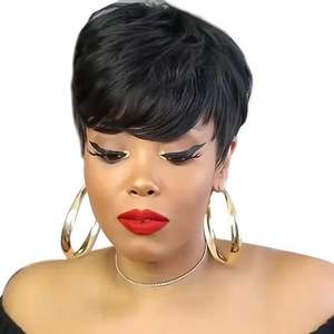 Perruques européennes et américaines, cheveux courts noirs pour femmes, coiffures naturelles et africaines en stock des fabricants - Product Image 5