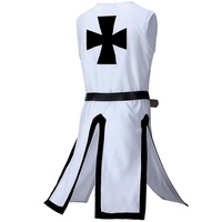 Classique médiéval adulte Halloween Costumes Halloween vêtements chevaliers templiers uniforme croisés Costume