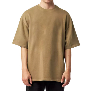Camiseta Lisa de Verano, Colores Cómodos, Logotipo Personalizado, 100% Algodón, Gruesa, Cuello Redondo, Talla Grande, Alta Calidad - Product Image 3
