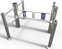 Barrière anti-pincement infrarouge en acier inoxydable avec radar de porte automatique à 2 sens pour entrée/sortie de supermarché