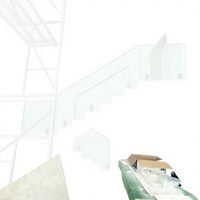 Rampe d'escalier en verre moderne, balustrade pour escalier intérieur, maison, villa