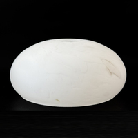 Abat-jour en verre opale soufflé à la main, plat et ovale, avec motif veines de marbre, avec trou E27, couvercle de remplacement en verre pour suspension de plafond domestique