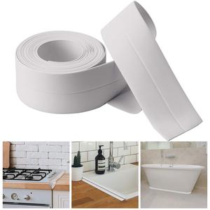 Cinta selladora de esquina de pared para lavabo de baño, cinta selladora blanca para bañera - Product Image 3