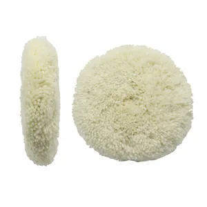 9" Double Side 100% Pure Wool 2 Side Polish Pads With 5/8-11 Thread 2-Sided Wool Buffer Pad