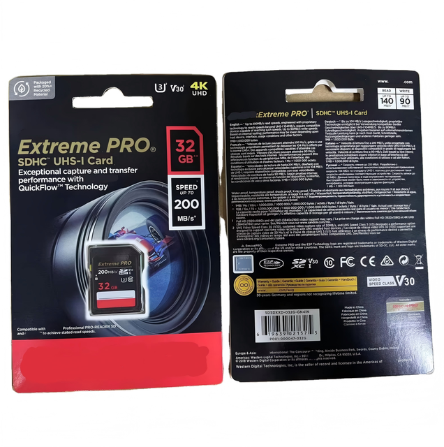 Hot Sales New Original Cheapest Factory Price Camera 32gb 64gb 128gb 256GB 128 GB SD Cards Wholesales Memory Cards 200mb/s