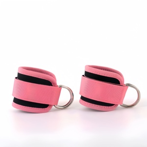 Tùy Chỉnh Màu Hồng Nylon Cáp Mắt Cá Chân Dây Đeo Có Thể Điều Chỉnh Thể Thao Biểu Tượng Tập Thể Dục Máy Cụ Thể Neoprene Dây Đeo Tập Thể Dục Ban Nhạc - Product Image 1