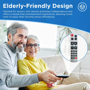 Télécommande universelle infrarouge A-TV2 OEM ODM, nouveaux boutons larges pour les seniors : facile à utiliser, apprenable. Idéal pour les téléviseurs et les décodeurs - Product Image 4