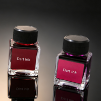 Flacon d'encre carré en verre vide de 25 ml pour stylo-plume, avec logo personnalisé, pot d'encre en verre transparent avec couvercle à vis noir, conteneur d'encre en gros