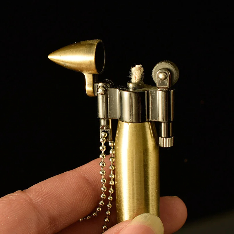 bullet shaped cigarette lighter Vintage Antique Lighter,Reusable Mini Pocket Keychain Lighter, Funny Cute Cool Novelty Trench Lighters for Smoking, Collection Decorative Gift Present : Health & Household Solid brass trench Scorch Bullet Torch Lighter |