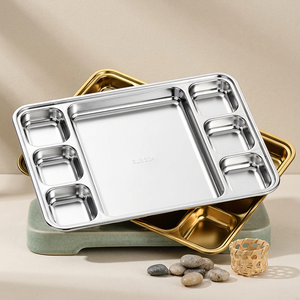 Stainless Steel Polished Eco-Friendly Korean Style Solid Pattern Party Kitchen Tray Sauce <b>Dipping</b> Rectangle Snack Plate Metal - Product Image 5