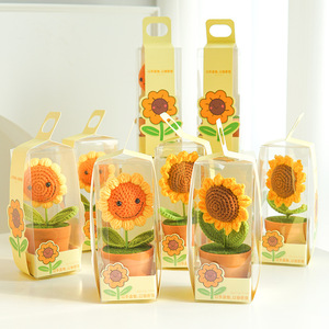 ตุ๊กตาไหมพรมถักไหมพรมขนาดเล็กลายดอกไม้ถักโครเชต์พร้อมการ์ดแครอทดองมะเขือม่วงมันฝรั่งบวกสำหรับตกแต่งรถยนต์ - Product Image 4