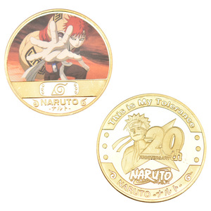 Pièce de monnaie dorée en métal moulé sous pression, colorée et dorée en relief, 40 mm, artisanat commémoratif en métal, objet de collection Otaku - Product Image 2