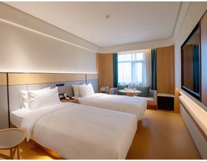 Ensemble complet <span class=keywords><strong>de</strong></span> mobilier d'hôtel SEM pour chambre standard, en cuir véritable, style chinois moderne, personnalisable, avec écran <span class=keywords><strong>de</strong></span> lit à panneaux multi-tailles 1 - Product Image 6