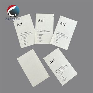 Customized White Kraft <strong>Paper</strong> 3 Sides Seal Powder Packaging Flat Pouch Biodegradable Heat Sealable <strong>Bag</strong> Cosmetic Sachet - Product Image 4
