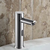 Robinet à capteur à col haut en laiton à économie d'eau de nouvelle conception avec noyau de valve en céramique, mitigeur de lavabo automatique, robinet de lavabo intelligent