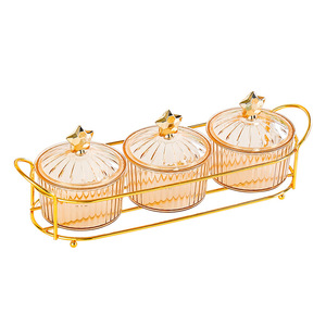 Juego de recipientes de plástico estilo nórdico con tapa para frutos secos, dulces y aperitivos, para uso doméstico, 6 piezas, bandeja de almacenamiento. - Product Image 4