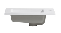 Lavabo de Baño Moderno de Cerámica Pulida con Borde Delgado, de un Solo Orificio, Fácil de Limpiar, Calidad de Hotel/Apartamento, con Anillo de Desbordamiento