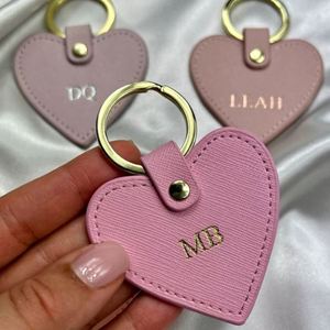 Personalized PU Leather Cute Heart-Shaped Keychain Car Key Holder Hanging Bag Pendant Charm Welcome <b>Gifts</b> Accessories Portable - Product Image 1