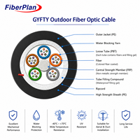 Câble à fibre optique extérieur GYFTY non métallique avec tube lâche en PRF, 2 à 144 fibres, anti-rongeurs, anti-éclairs, pour installation aérienne et en conduit