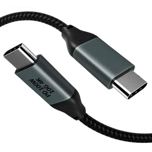 独特设计的usb c电缆PD100w c型快速充电电缆10Gbps电子标记芯片编织快速充电器最大5A