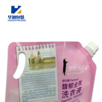 Pochettes à bec verseur personnalisées imprimées 200ml 300ml 700ml en PET+PA+PE, rechargeables et anti-fuite, pour liquides de lessive et produits de vaisselle