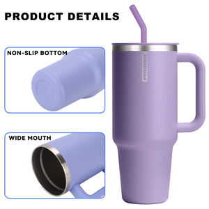 Fayren 30oz Tumbler Handle Big Capacity <b>Straw</b> Lid Leak Proof Stainless Steel <b>Water</b> <b>Bottle</b> Travel Mug - Product Image 4