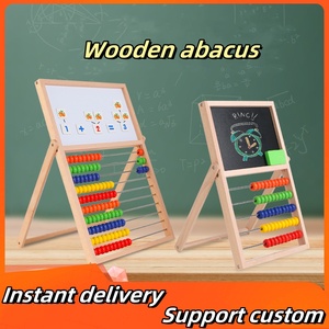 Tablero magnético de madera multifuncional para dibujar y escribir, marco de ábaco educativo, cálculo de bebé, pizarra, juguete de aprendizaje para niños - Product Image 3